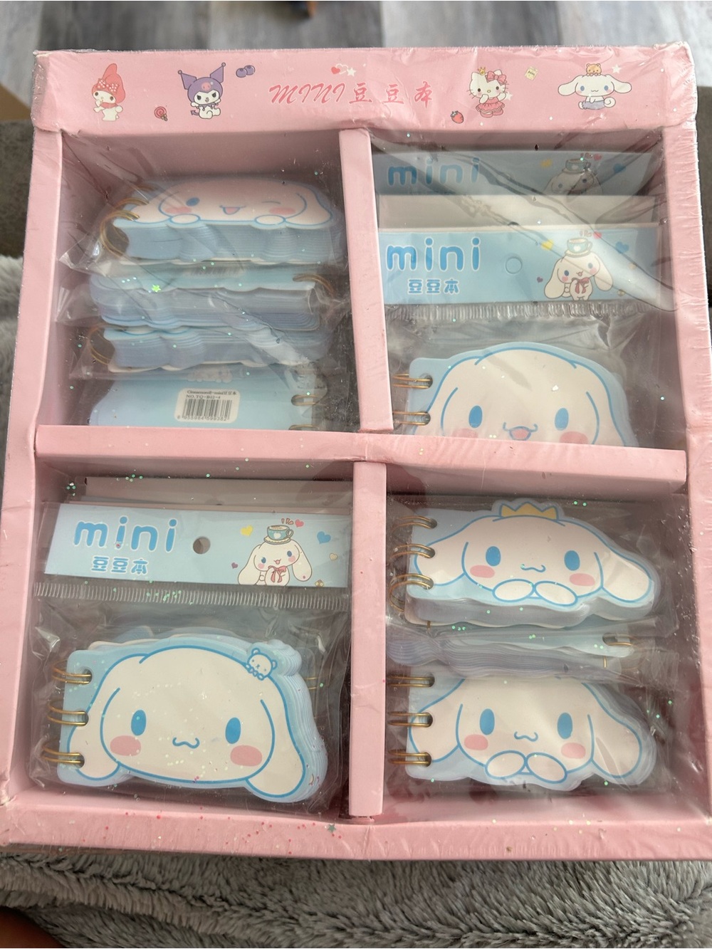 4/$100 Mini Cinnamoroll Style Spiral Notebooks - Blue & White